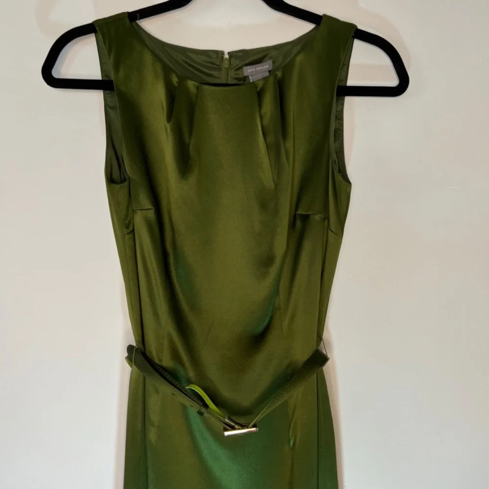 Ann Taylor Green Silk Dress - Picture 2 of 10